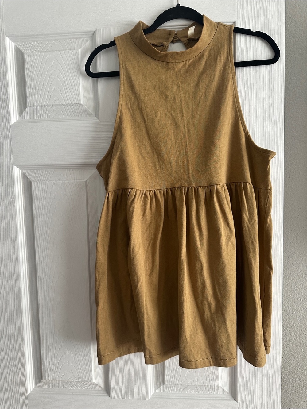 Free People Mustard Yellow Tiered Open Back Top
